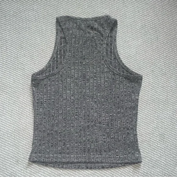 Shein Basic Gray Ribbed Tank Top Sz Xs - Picture 2 of 4
